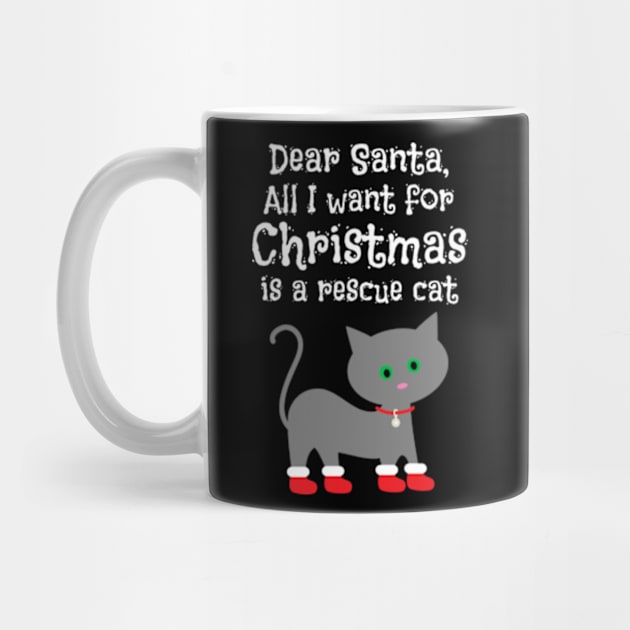 Rescue Cat for Christmas Cat Lover Gift by MedleyDesigns67